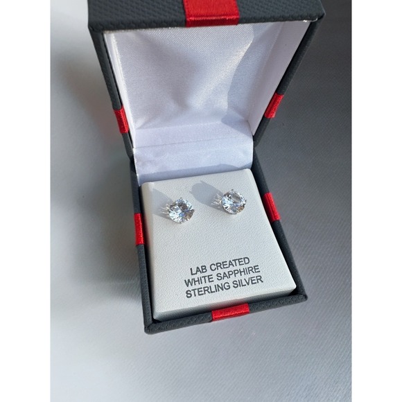 Jewelry - NWT 2.5 CT.T.W. Lab-Created White‎ Sapphire Stud Earrings in Sterling Silver